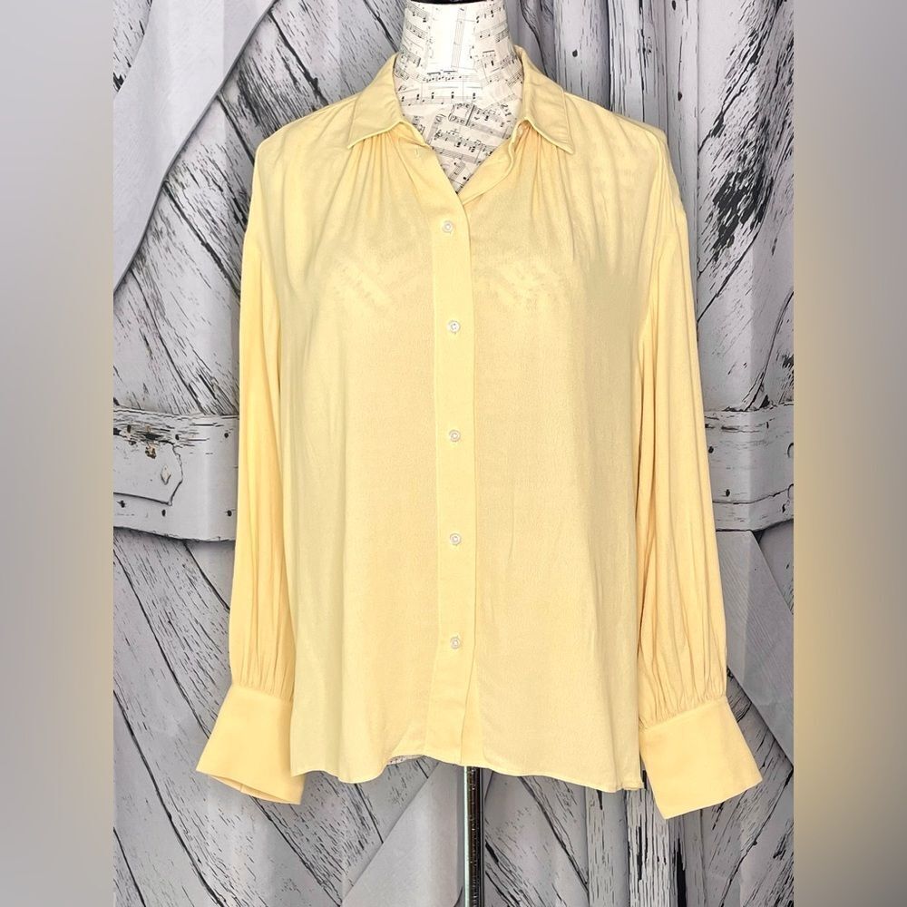 NWT J. Crew Re-Imagined Yellow Blouse Size M